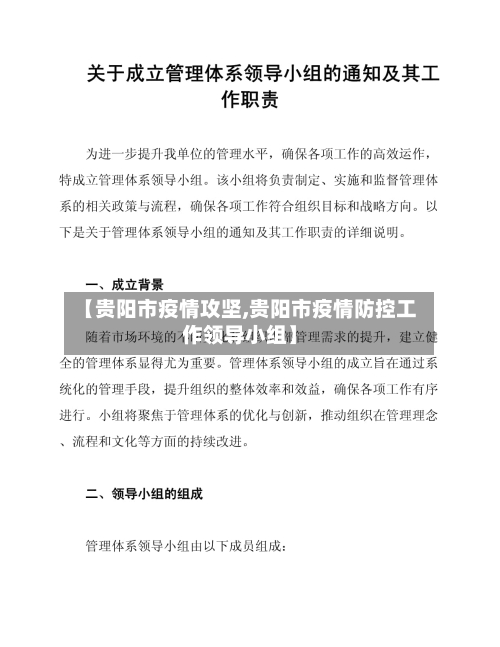 【贵阳市疫情攻坚,贵阳市疫情防控工作领导小组】-第1张图片