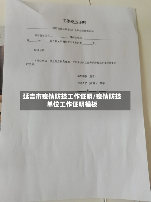 延吉市疫情防控工作证明/疫情防控单位工作证明模板-第1张图片