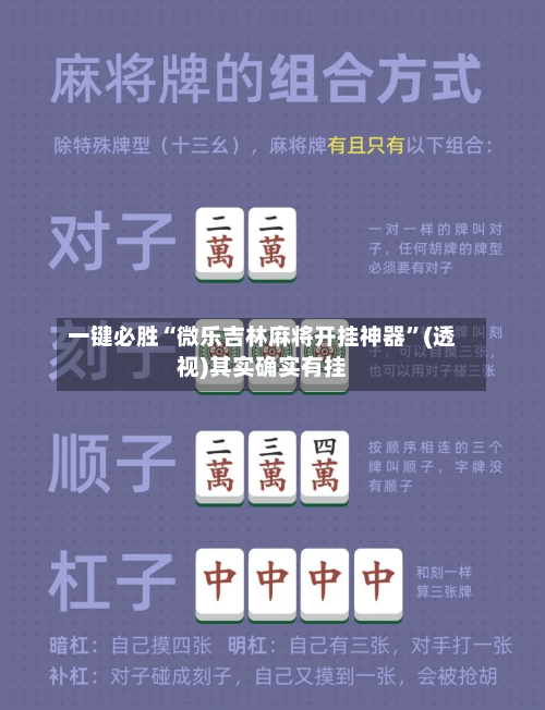 一键必胜“微乐吉林麻将开挂神器”(透视)其实确实有挂-第2张图片
