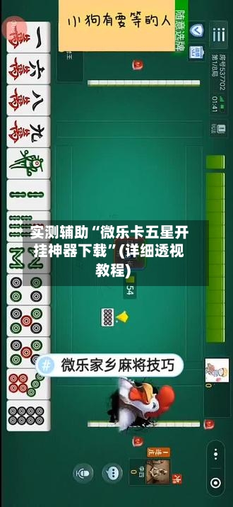 实测辅助“微乐卡五星开挂神器下载”(详细透视教程)-第3张图片