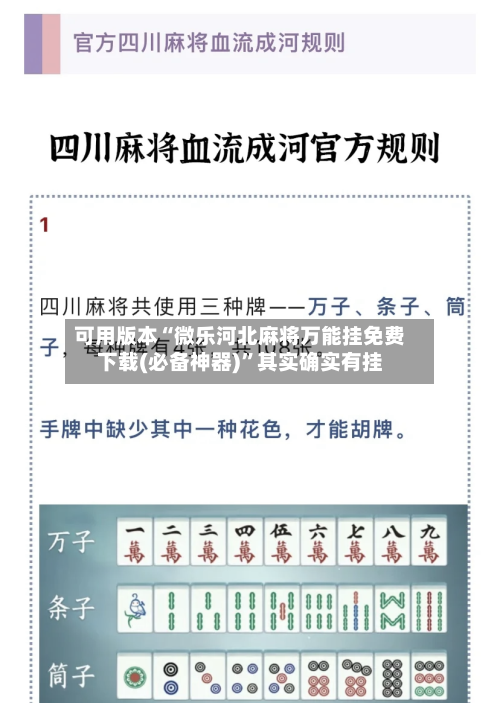 可用版本“微乐河北麻将万能挂免费下载(必备神器)”其实确实有挂-第1张图片