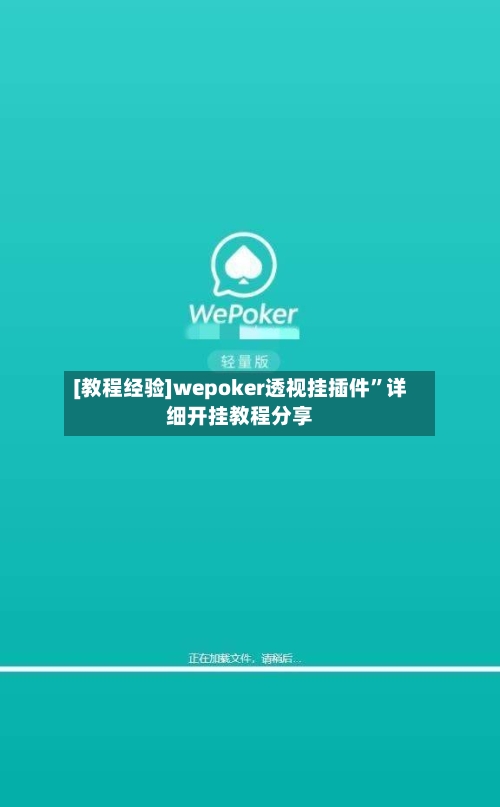 [教程经验]wepoker透视挂插件	”详细开挂教程分享-第2张图片