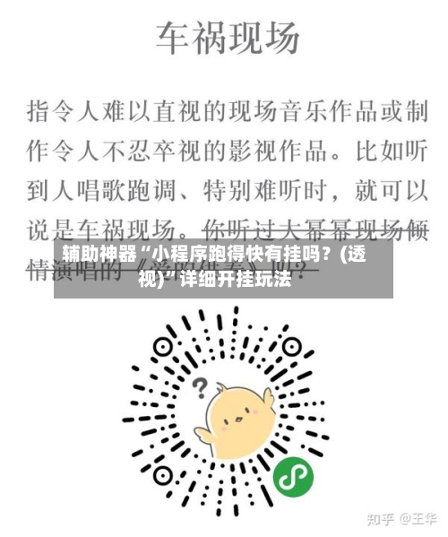 辅助神器“小程序跑得快有挂吗？(透视)”详细开挂玩法-第1张图片