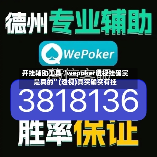 开挂辅助工具“wepoker透视挂确实是真的”(透视)其实确实有挂-第1张图片
