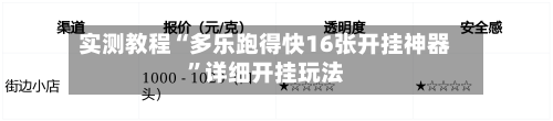 实测教程“多乐跑得快16张开挂神器	”详细开挂玩法-第2张图片