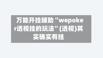 万能开挂辅助“wepoker透视挂的玩法	”(透视)其实确实有挂-第2张图片