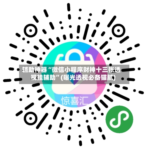 辅助神器“微信小程序财神十三张透视挂辅助	”(曝光透视必备猫腻)-第2张图片