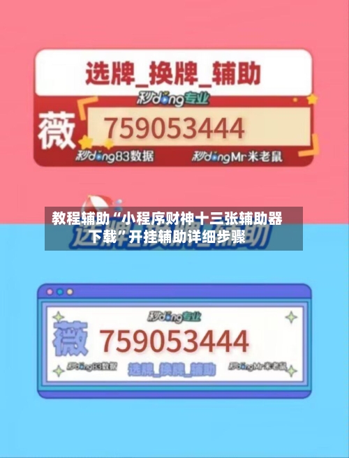教程辅助“小程序财神十三张辅助器下载”开挂辅助详细步骤-第2张图片