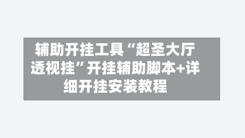 辅助开挂工具“超圣大厅透视挂”开挂辅助脚本+详细开挂安装教程-第1张图片