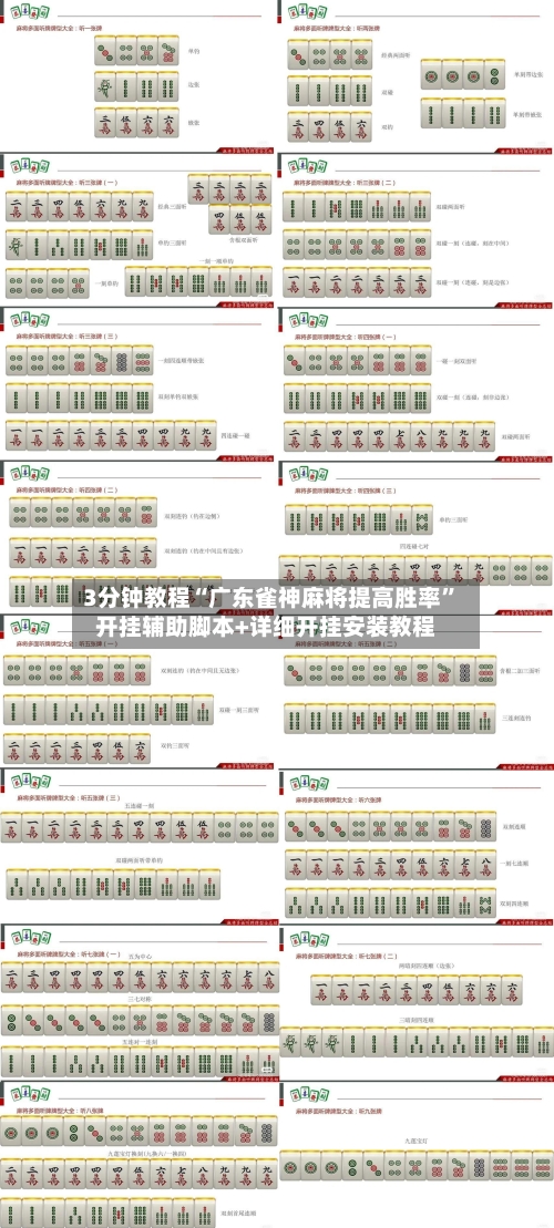 3分钟教程“广东雀神麻将提高胜率”开挂辅助脚本+详细开挂安装教程-第1张图片