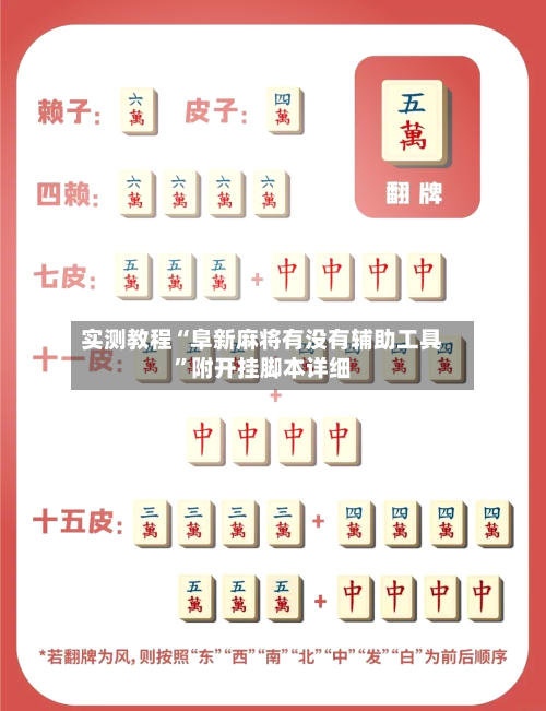 实测教程“阜新麻将有没有辅助工具”附开挂脚本详细-第1张图片