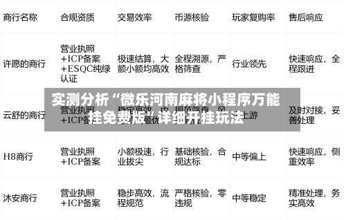 实测分析“微乐河南麻将小程序万能挂免费版”详细开挂玩法-第1张图片