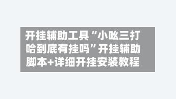 开挂辅助工具“小吆三打哈到底有挂吗”开挂辅助脚本+详细开挂安装教程-第2张图片