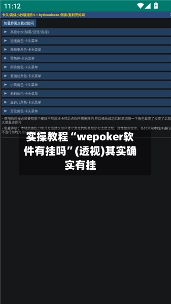 实操教程“wepoker软件有挂吗	”(透视)其实确实有挂-第1张图片