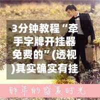 3分钟教程“牵手字牌开挂器免费的”(透视)其实确实有挂-第2张图片