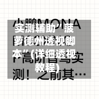 实测辅助”菠萝德州透视脚本	”(详细透视教程)-第2张图片