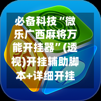 必备科技“微乐广西麻将万能开挂器”(透视)开挂辅助脚本+详细开挂安装教程-第2张图片