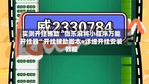 实测开挂辅助“微乐麻将小程序万能开挂器”开挂辅助脚本+详细开挂安装教程-第3张图片