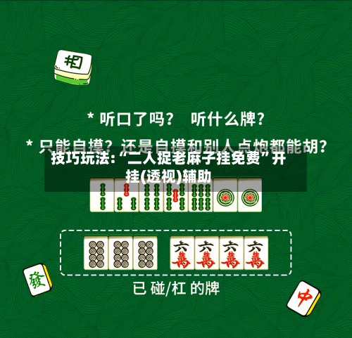 技巧玩法:“二人捉老麻子挂免费”开挂(透视)辅助-第1张图片