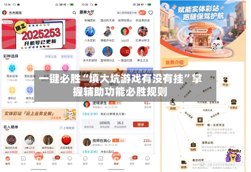 一键必胜“填大坑游戏有没有挂”掌握辅助功能必胜规则-第2张图片