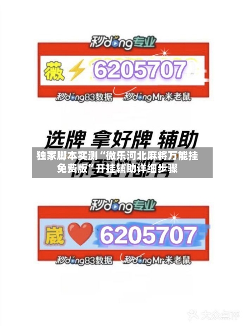 独家脚本实测“微乐河北麻将万能挂免费版	”开挂辅助详细步骤-第1张图片