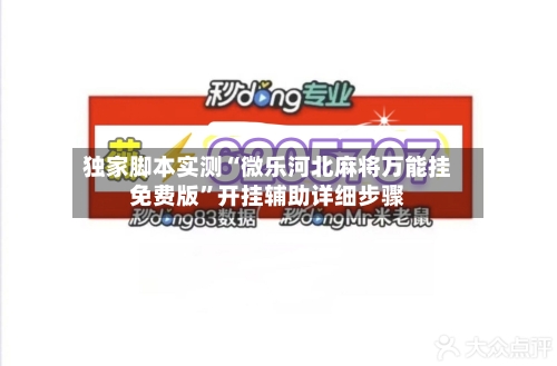 独家脚本实测“微乐河北麻将万能挂免费版	”开挂辅助详细步骤-第2张图片