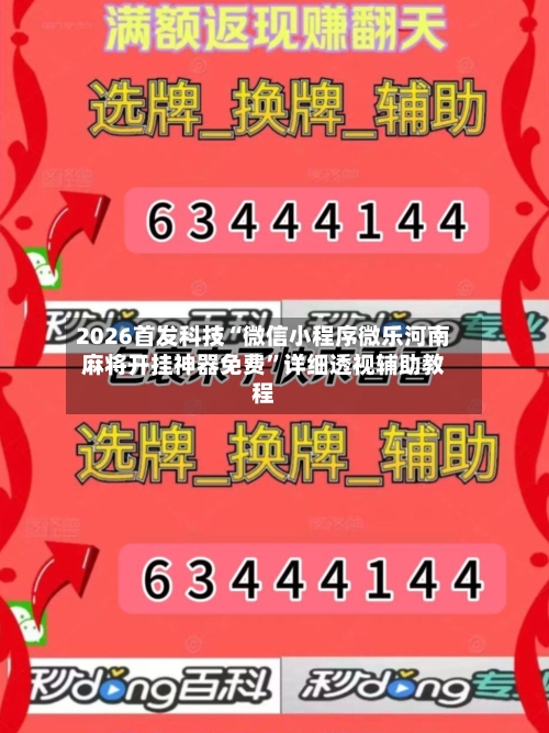 2026首发科技“微信小程序微乐河南麻将开挂神器免费”详细透视辅助教程-第3张图片