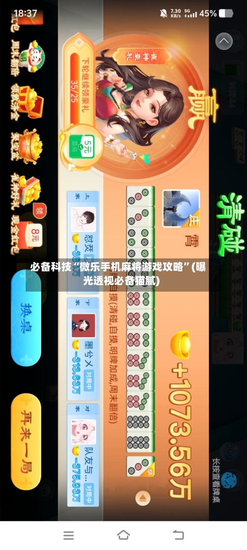 必备科技“微乐手机麻将游戏攻略	”(曝光透视必备猫腻)-第1张图片