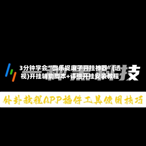 3分钟学会“微乐捉麻子开挂神器”(透视)开挂辅助脚本+详细开挂安装教程-第1张图片