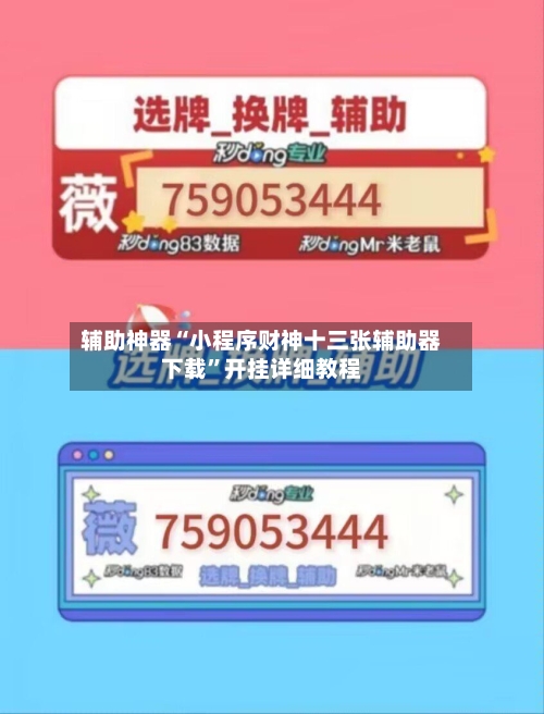 辅助神器“小程序财神十三张辅助器下载”开挂详细教程-第1张图片