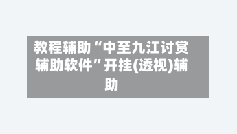 教程辅助“中至九江讨赏辅助软件”开挂(透视)辅助-第3张图片
