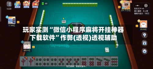 玩家实测“微信小程序麻将开挂神器下载软件”作弊(透视)透视辅助-第1张图片