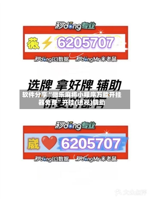 软件分享“微乐麻将小程序万能开挂器免费	”开挂(透视)辅助-第1张图片