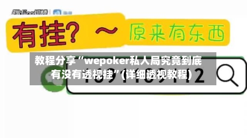 教程分享“wepoker私人局究竟到底有没有透视挂	”(详细透视教程)-第2张图片