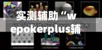 实测辅助“wepokerplus辅助透视插件	”开挂辅助脚本+详细开挂安装教程-第1张图片