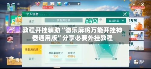 教程开挂辅助“微乐麻将万能开挂神器通用版	”分享必要外挂教程-第2张图片