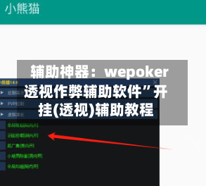 辅助神器：wepoker透视作弊辅助软件	”开挂(透视)辅助教程-第1张图片